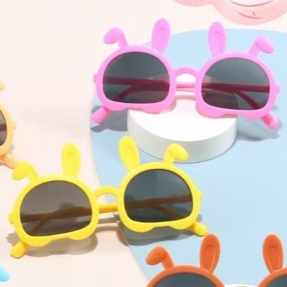 儿童眼镜太阳镜新款夏季防晒墨镜男孩女2024兔子宝宝女孩现货