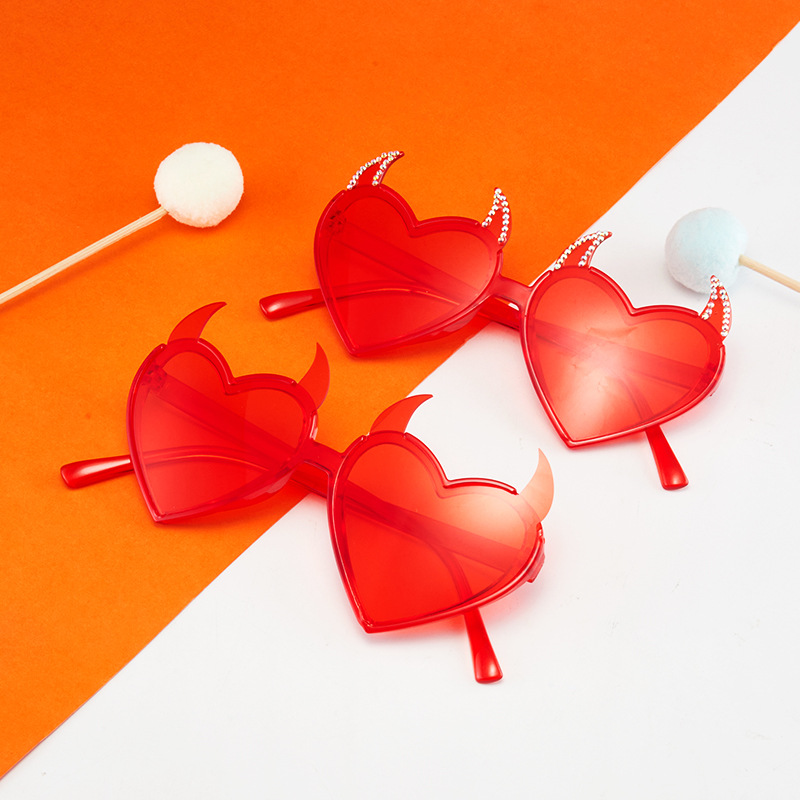 欧美派对眼镜恶魔角装饰镜时尚生日聚会万圣节太阳镜聚会装饰头箍