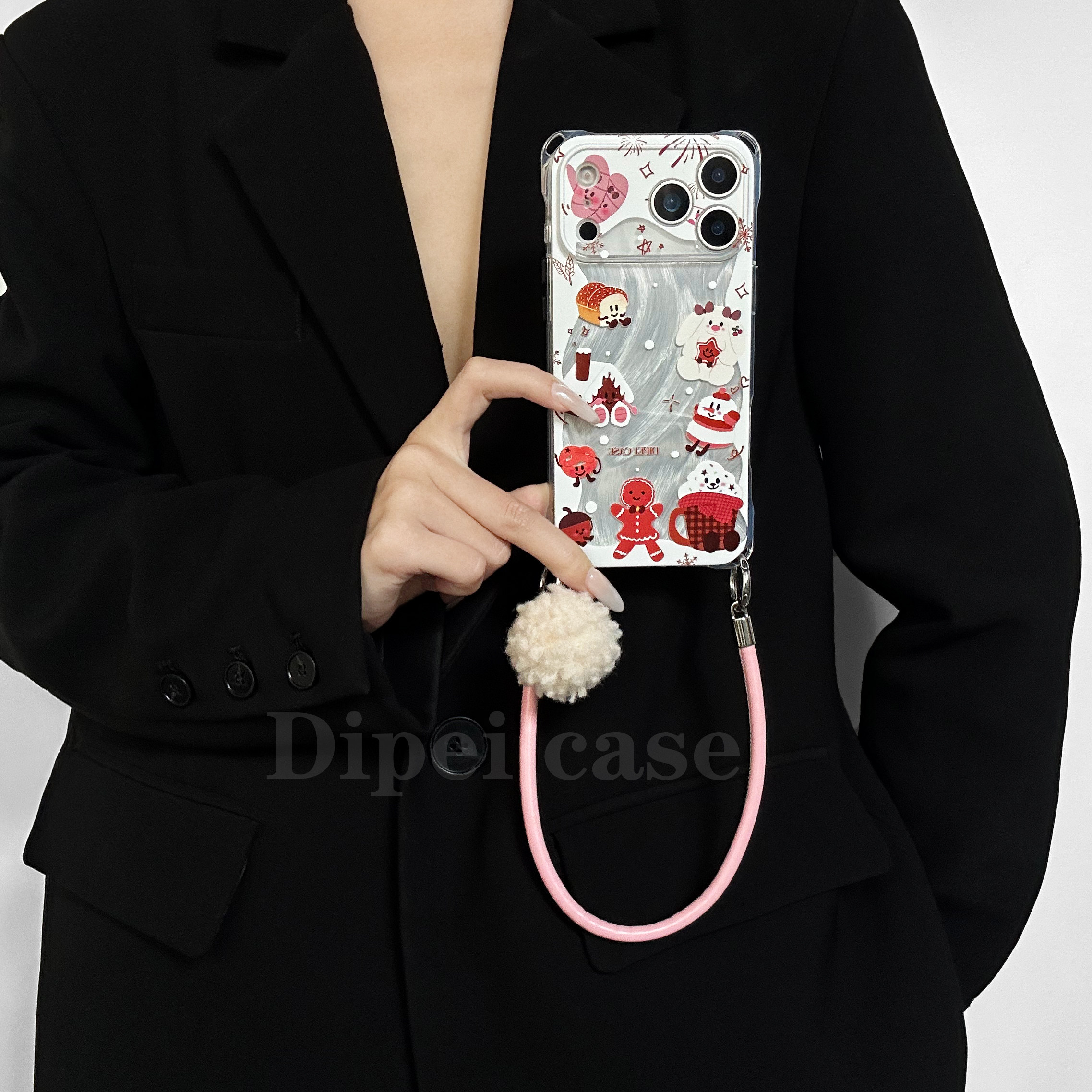 冬季白雪~17promax四角开孔毛球挂绳手机壳适用苹果iPhone16plus华为mate70pro/60手提pura80斜挎13新款14/15,3C数码配件,手机保护套/壳,淘宝优惠券,粉丝福利购,淘宝优惠卷