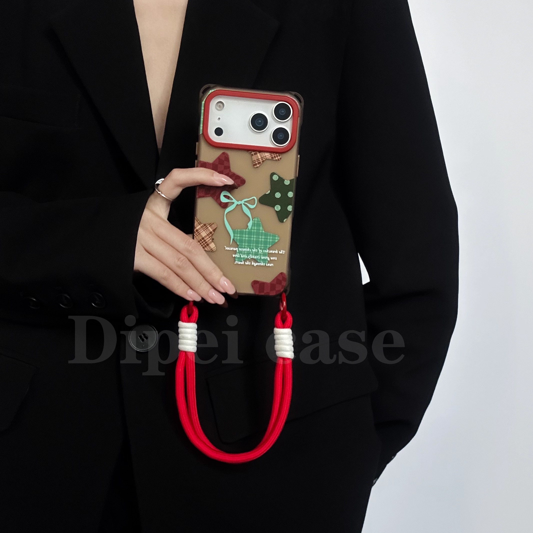 时尚有氛围挂绳手机壳手提防摔