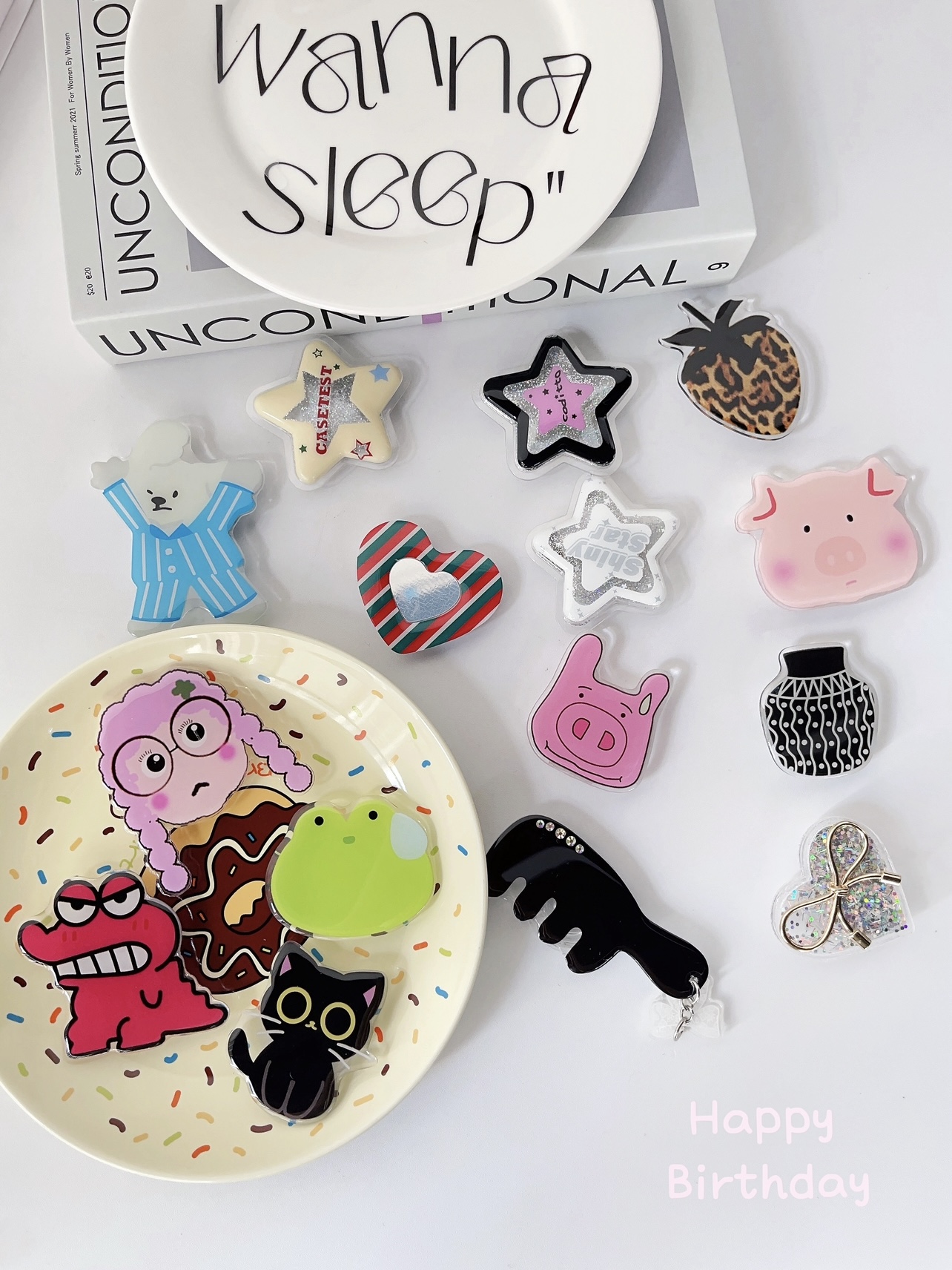 三加一可爱卡通气囊手机壳支架