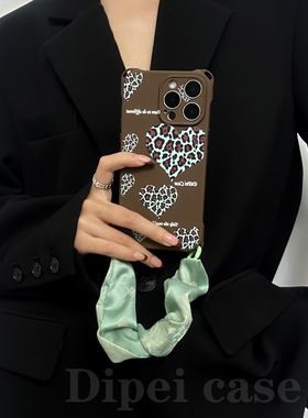 巴恩豹纹17promax新款四角开孔手机壳斜挎挂绳适用苹果iPhone16华为mate70/60pro手提Pura80/小米15/13侧背14