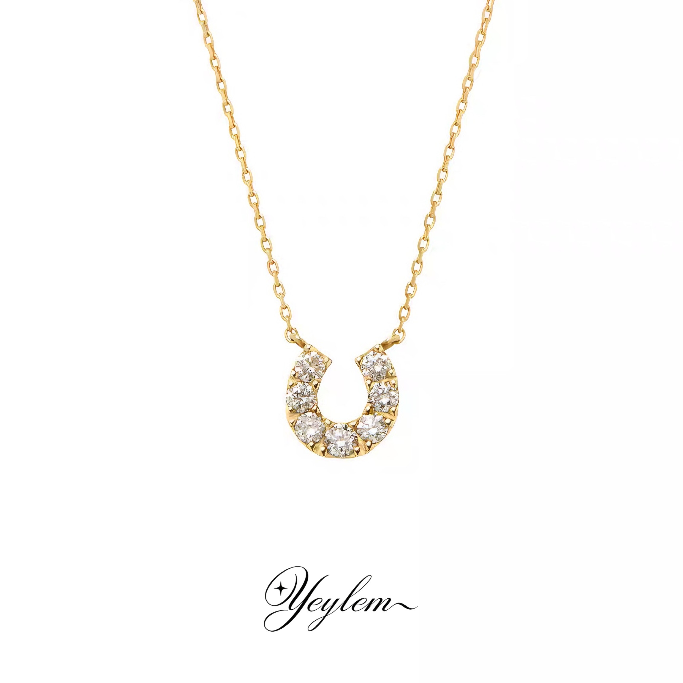 yeylem|马上有钱&middot;mini马蹄钻石小巧925银项链 女士礼物