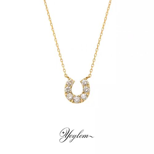 yeylem|马上有钱·mini马蹄钻石小巧925银项链 女士礼物