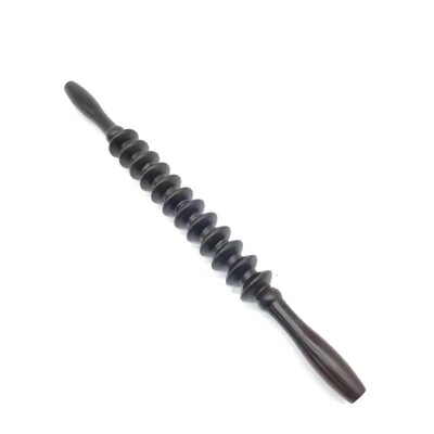 紫光檀木质滚轮按棒按颈椎背部经络瑜伽棒长款全身通用