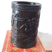 厂家书香黑檀木笔筒木制创意笔筒文具笔筒木质雕刻毛笔笔筒