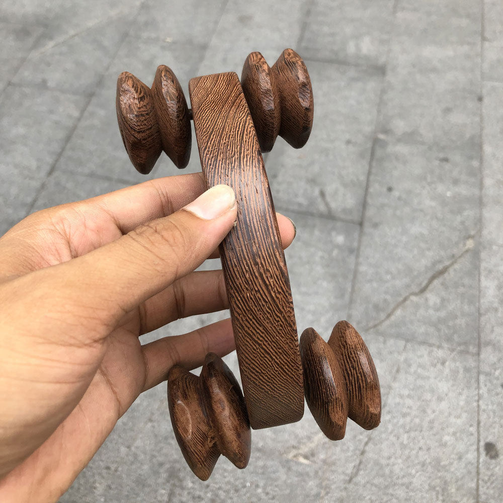 鸡翅木月球车滚轮实木弯柄轮颈椎经络膀胱手动木质按摩四轮按摩器