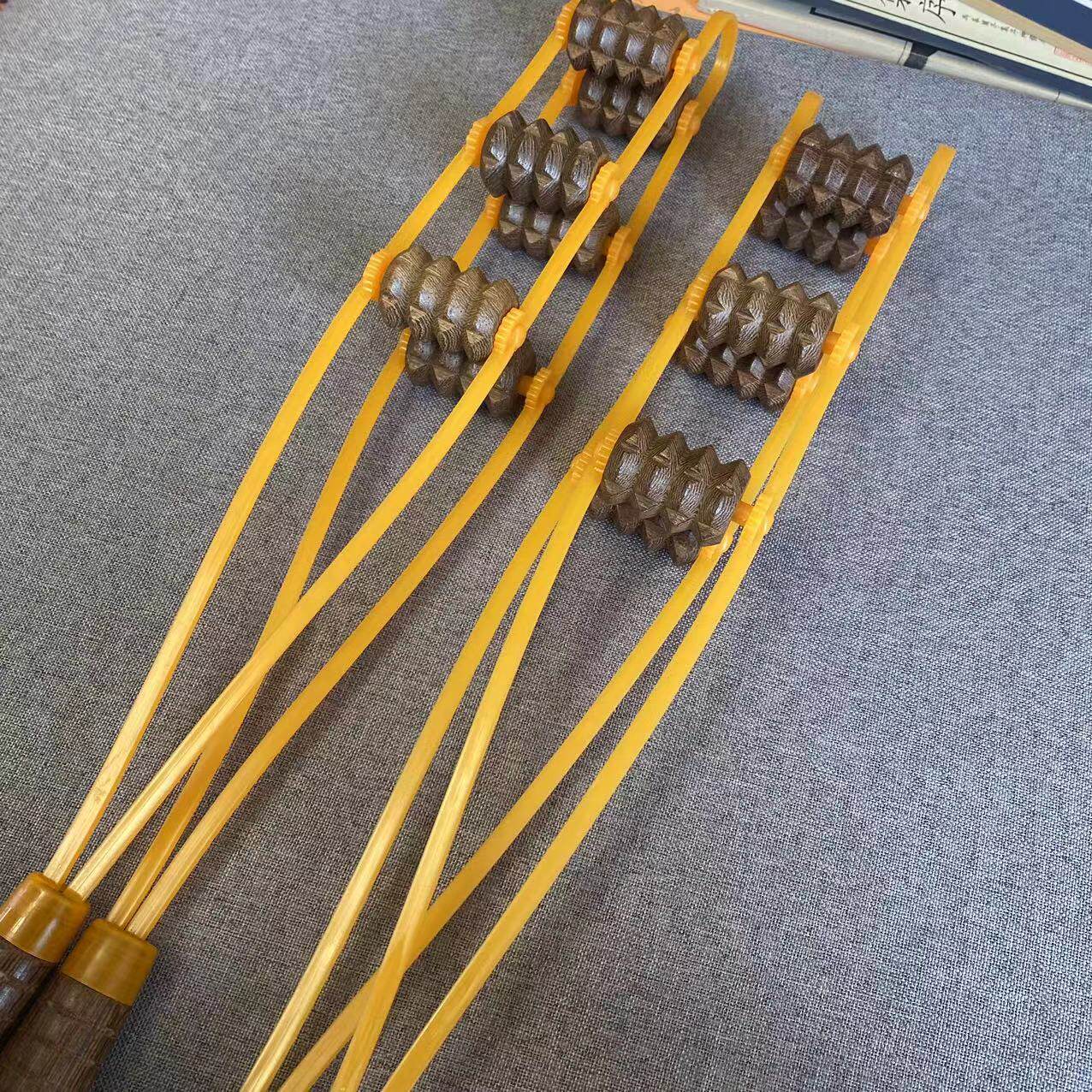 鸡翅木拉背条按摩器腰部颈椎按摩实木制手动滚轮成人背部肩颈家用