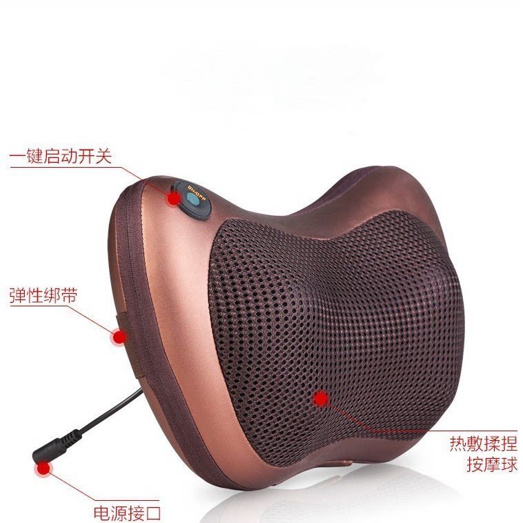 直供车载家用多功能按摩枕蝶形揉捏红外线颈椎按摩器靠垫