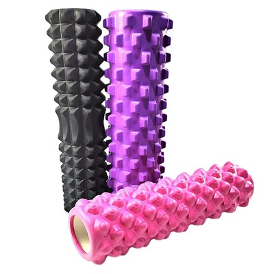 EVA空心瑜伽柱45cm加长泡沫轴肌肉放松按摩棒滚筒狼牙棒厂家