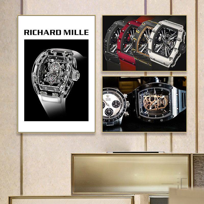 手表装饰画名牌钟表维修店奢侈品店挂画直播间背景墙工业风壁画,家居饰品,现代装饰画,淘宝优惠券,粉丝福利购,淘宝优惠卷