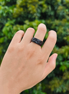 檀木戒指浔山复古男士