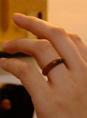 【浔系列·赤】小叶紫檀木戒指古风刻字小众本命年男女情侣文艺