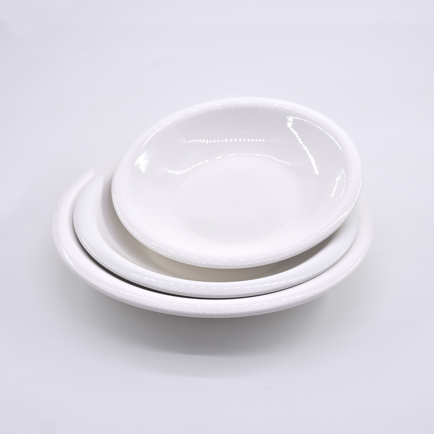 纯白色陶瓷盘子商用餐饮饭店装菜