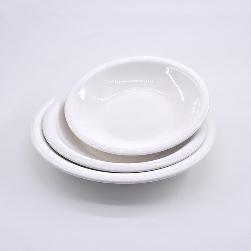 纯白色陶瓷盘子商用餐饮饭店装菜