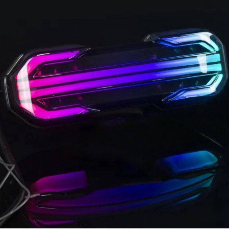 适用魂斗罗七彩流水尾灯转向灯深远GT1/T300通用改装后尾灯爆闪刹