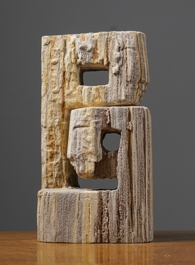 木化石抽象人物雕塑艺术摆件装饰 轻奢家居摆饰桌面手工天然化石