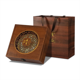 燕窝包装盒高档雕刻窗花木盒100-250克装燕盏礼盒滋补品空盒包邮