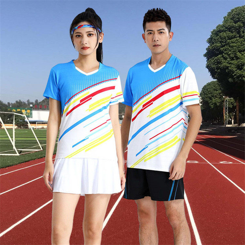 快干速干吸汗男羽毛球服套装学生班级团体女修身短袖T恤训练乒乓