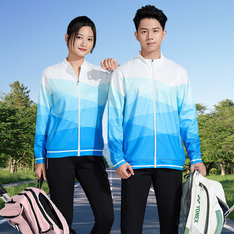 羽毛球服男女情侣浅蓝休闲运动