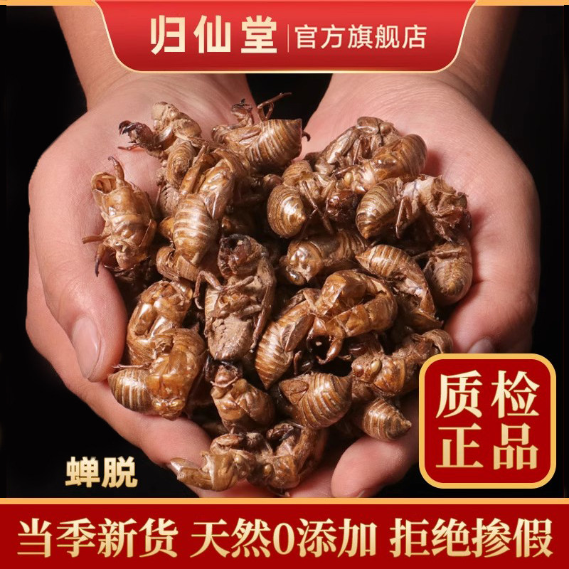 蝉蜕100g克中药材新货蝉蜕知了皮蝉衣蝉壳虫蜕爬了猴壳金蝉衣包邮
