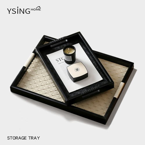 托 托盘新款2025家用长方形木质高级感首饰串珠茶具展示进门钥匙