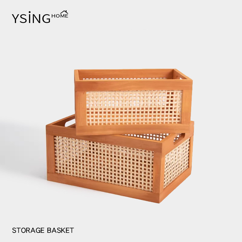 竹编收纳筐家用日式茶几桌面编织藤编零食盒杂物化妆品储物整理盒