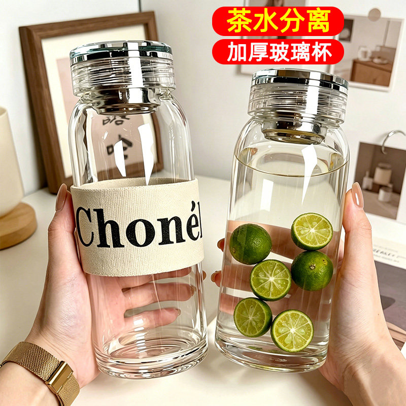 高颜值透明玻璃杯泡茶杯大容量图片