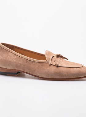 Badia小羊皮乐福鞋女 翻毛皮手工休闲皮鞋单鞋loafer低跟套脚女鞋