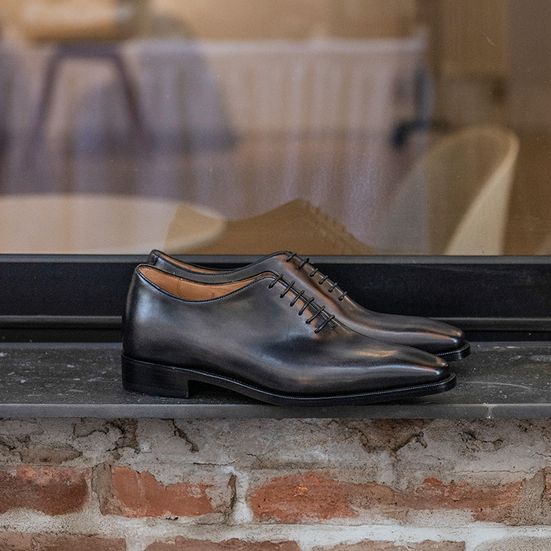 固特异工艺整皮灰擦色牛津皮鞋男