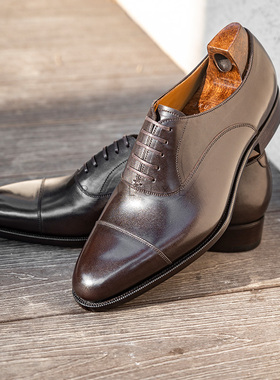 Oct Tenth固特异手工皮鞋国货棕色正装Oxford牛津鞋 Joffre-霞飞