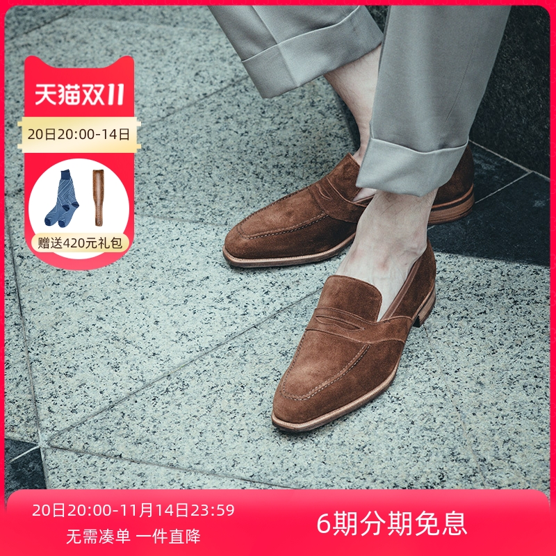 英国George Cleverley手工正装乐福皮鞋男固特异工艺Penny loafer