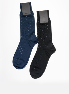 Roiluxe西装绅士袜 中长筒Pima棉商务正装休闲四季圆点皮鞋袜子男