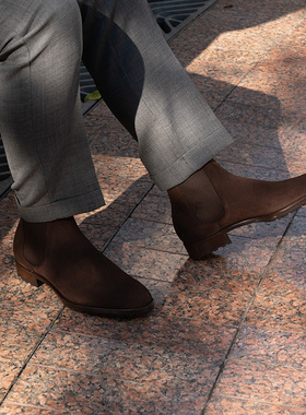 Oct Tenth固特异切尔西靴 国货手工制作翻毛皮短靴 Chelsea皮靴男