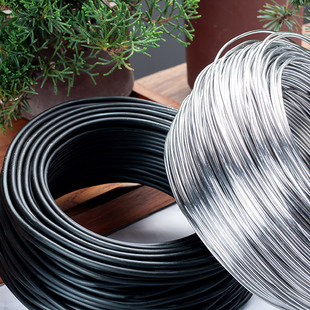 盆景铝丝造型铝线定型专用蟠扎园艺盆栽无皮树枝簕竹丝线花卉黑色