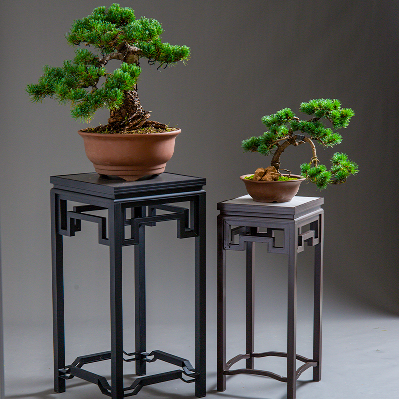 桌面绿花架新园林铝合金中式长盆景艺术植架移动架铁艺案台可室外