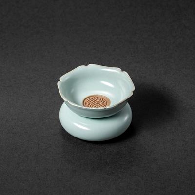 东道汝窑河南非遗功夫茶具泡茶过滤神器茶漏分离器如意茶漏礼盒装