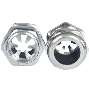 蓝江 金属防磁波电缆接头EMC铜镀镍电缆固定头IP68防水密封格兰头