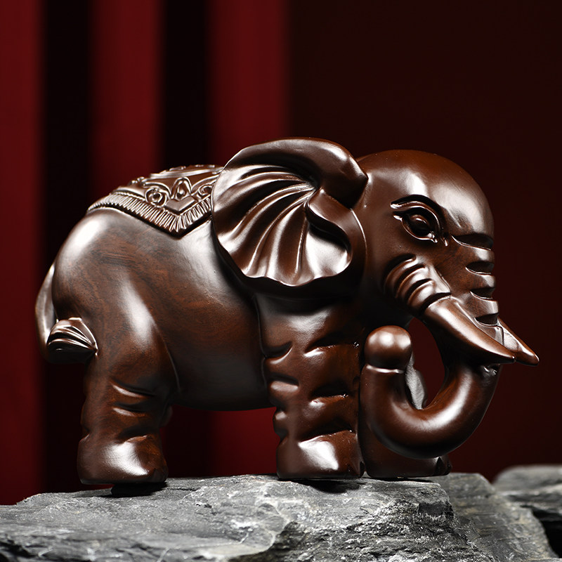 适用木雕摆件大象实木质雕刻家居中式客厅电视柜办公店铺头工,家居饰品,装饰摆件,淘宝优惠券,粉丝福利购,淘宝优惠卷