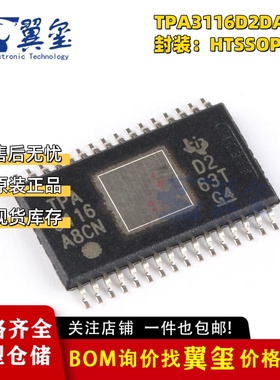 原装正品 TPA3116D2DADR HTSSOP-32 2通道 D类音频功率放大器芯片