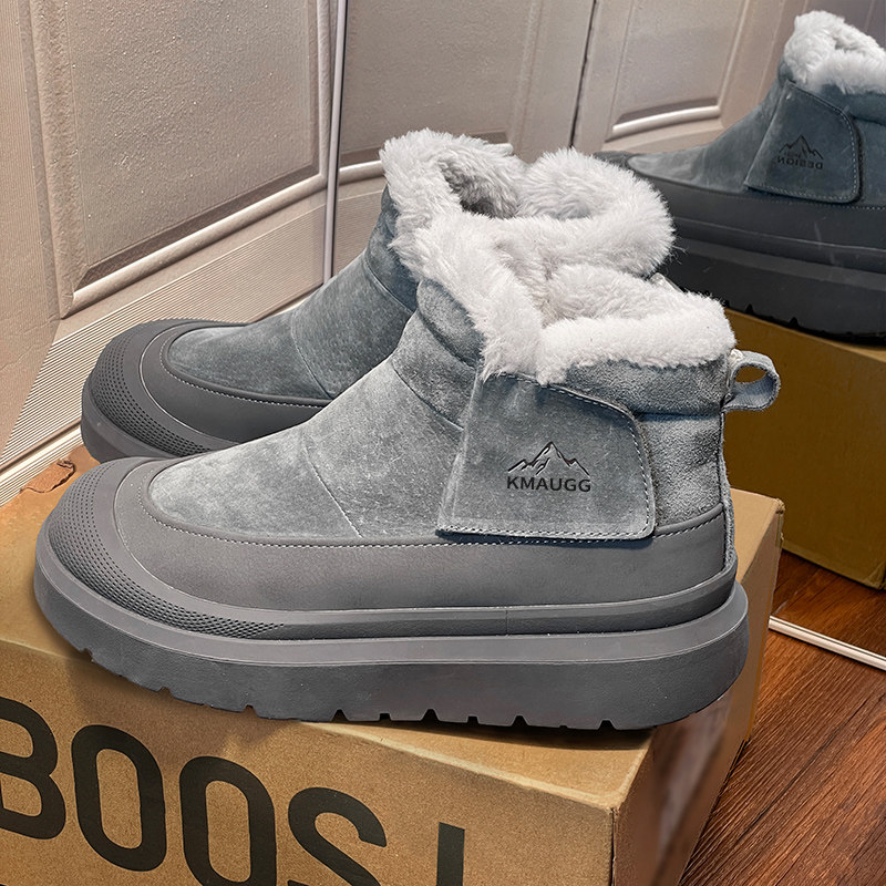 桑坡灰色雪地靴男鞋冬季皮毛一体户外棉靴加绒加厚防滑保暖棉鞋女,流行男鞋,时尚雪地靴,淘宝优惠券,粉丝福利购,淘宝优惠卷