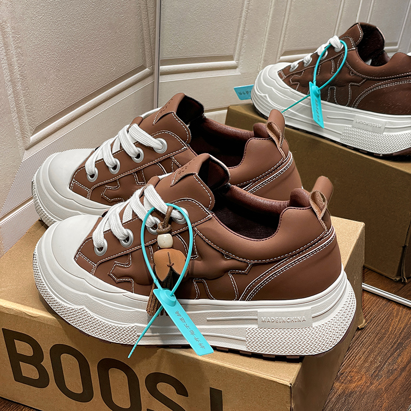 王鹤棣同款重奏系列帆布鞋男女款2025新款潮牌梅花板鞋厚底休闲鞋