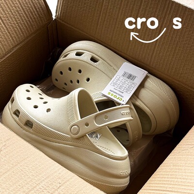 官方正品cross泡芙洞洞鞋男女款夏季厚底踩屎感防滑外穿凉拖鞋子