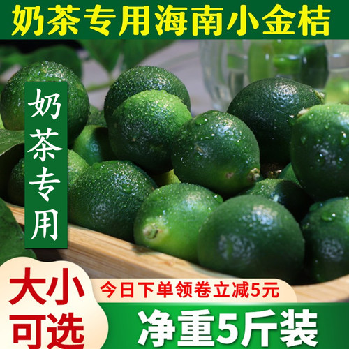 正宗海南青金桔5斤新鲜小金桔小柠檬奶茶店专用酸桔整件批发包邮 - 封面
