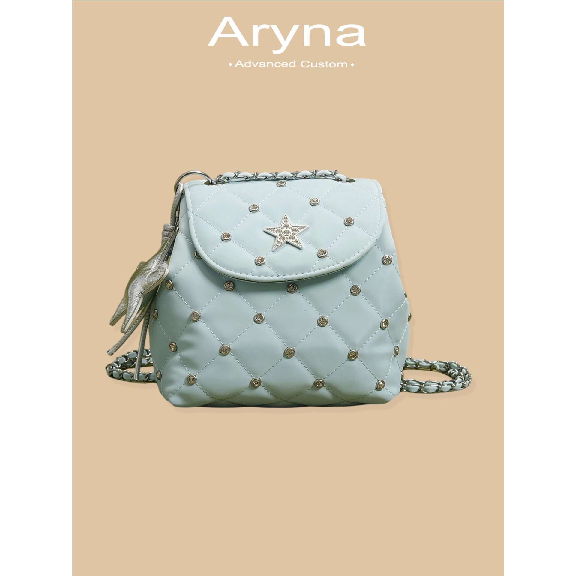 Aryna菱格链条迷你双肩包女款