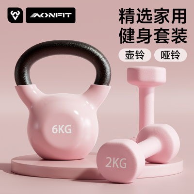 哑铃女士健身家用壶铃6kg实心2kg
