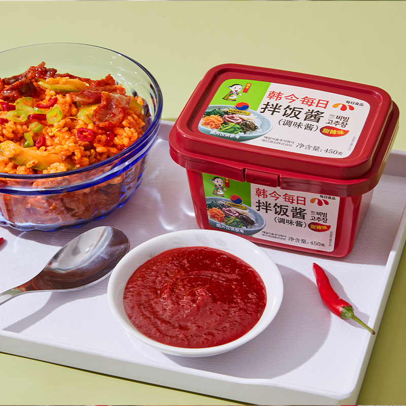 韩今韩国进口石锅拌饭酱料下饭神器大酱调料家用调味酱三千酱450g