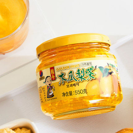 韩国进口韩今蜂蜜木瓜梨茶550g冲调饮品饮料夏日冲泡饮品酱茶冲饮