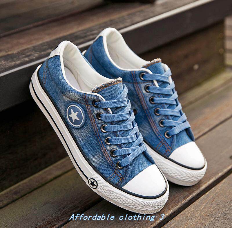 ladies casual denim canvas flat shoes women jeans sneakers在类目 女鞋, 低帮鞋中 - 来自Buy2taobao.com提供专业的淘宝代购服务