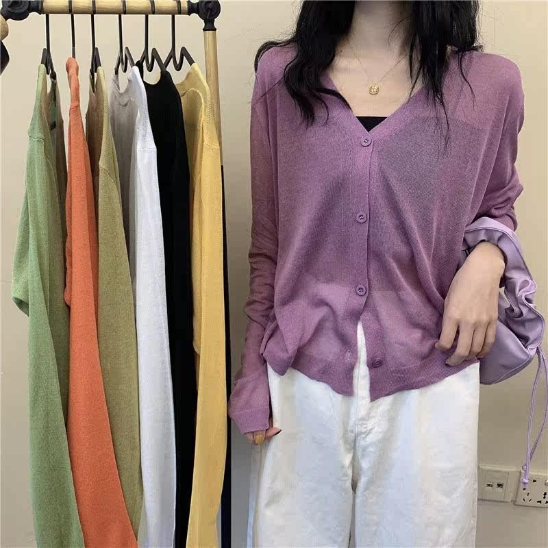 JiBing thin silk long sleeve knit female 2021 new cardigan l在类目 女装/女士精品, 毛衣中 - 来自Buy2taobao.com提供专业的淘宝代购服务